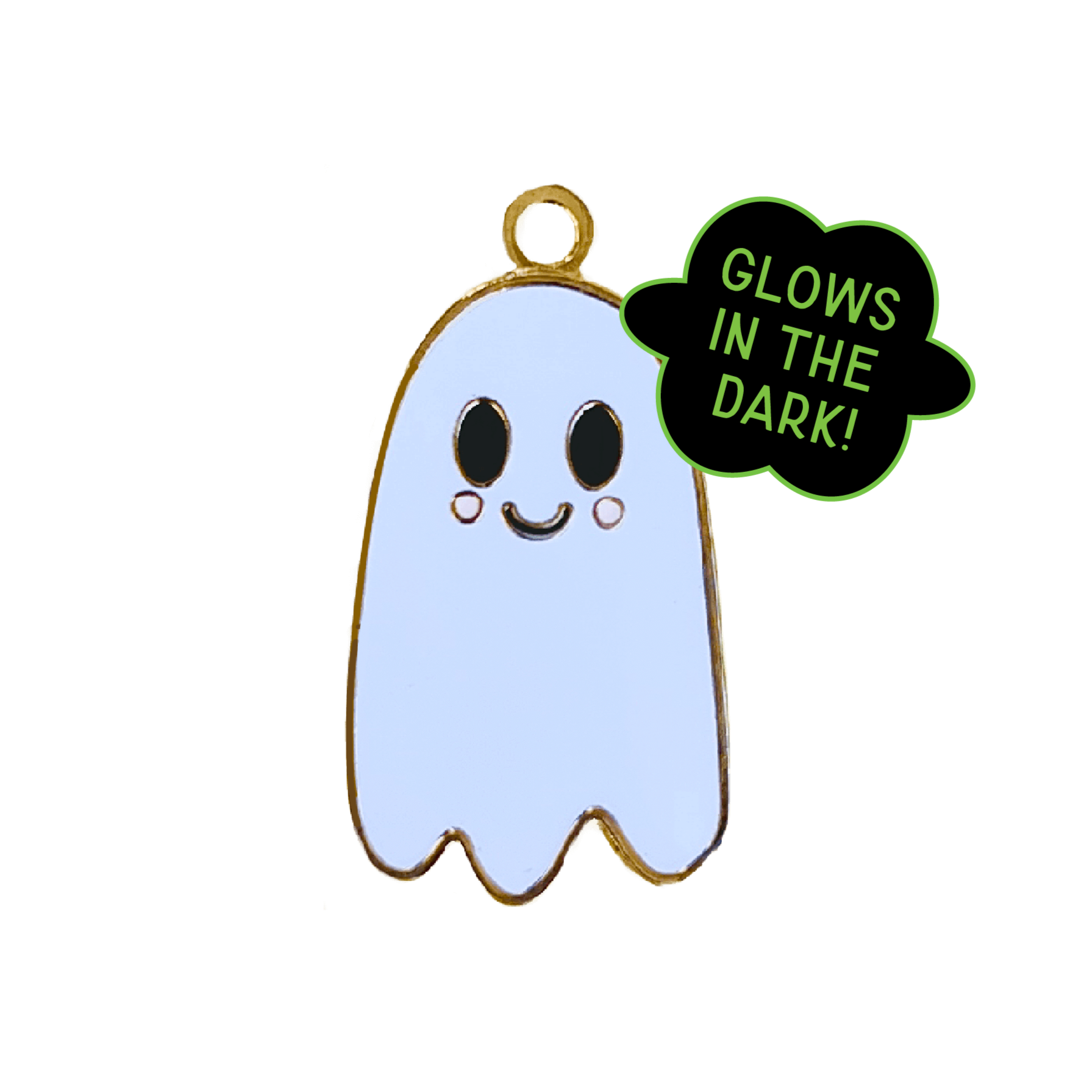 Kawaii Cute Ghost Pet ID Tag Dog Tag Cat Tag. Glow in the dark Pet Tag