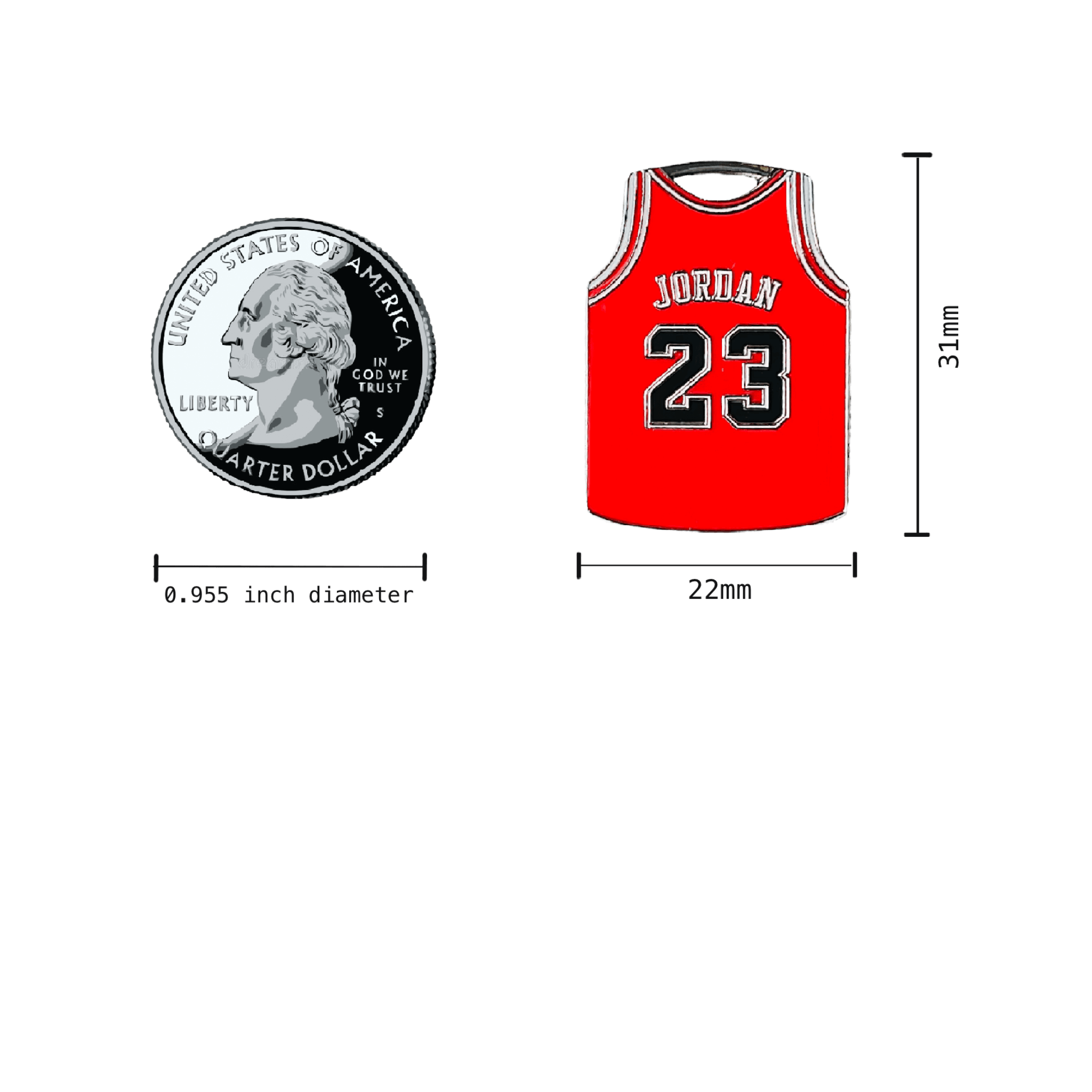 Jordan Bulls Jersey Pet ID Tag Measurements