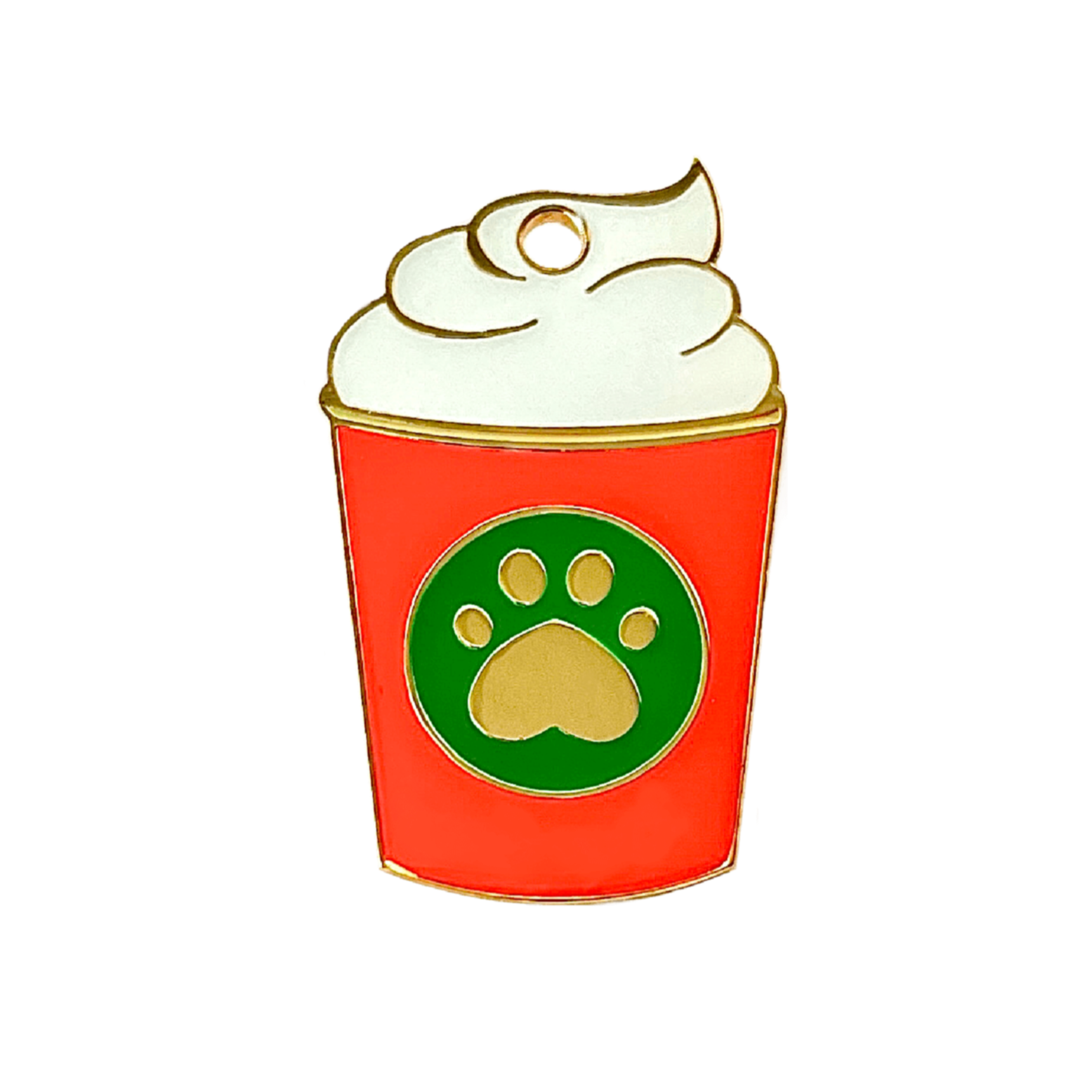 Pup Cup Starbucks Inspired Puppuccino Cup Pet ID Tag Keychain Charm