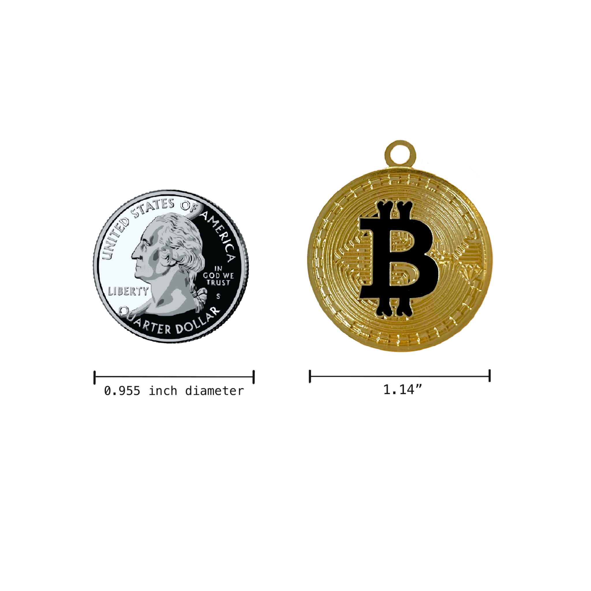 BITCOIN CRYPTOCURRENCY ETHEREUM METAVERSE NFT INSPIRED ENAMEL PET TAG MEASUREMENTS