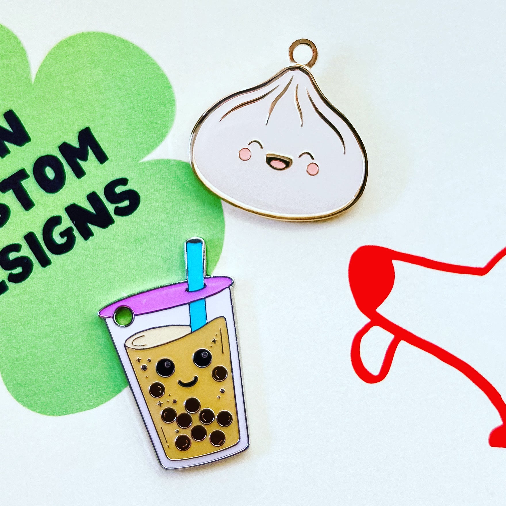 Cute Kawaii Bubble Tea Boba Dumpling Bao Siopao Pet ID Collar Tags for Dogs Cats Puppy Accessory