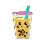 Load image into Gallery viewer, Cute Kawaii Boba Milk Tea Enamel Pin Pet Tag Keychain
