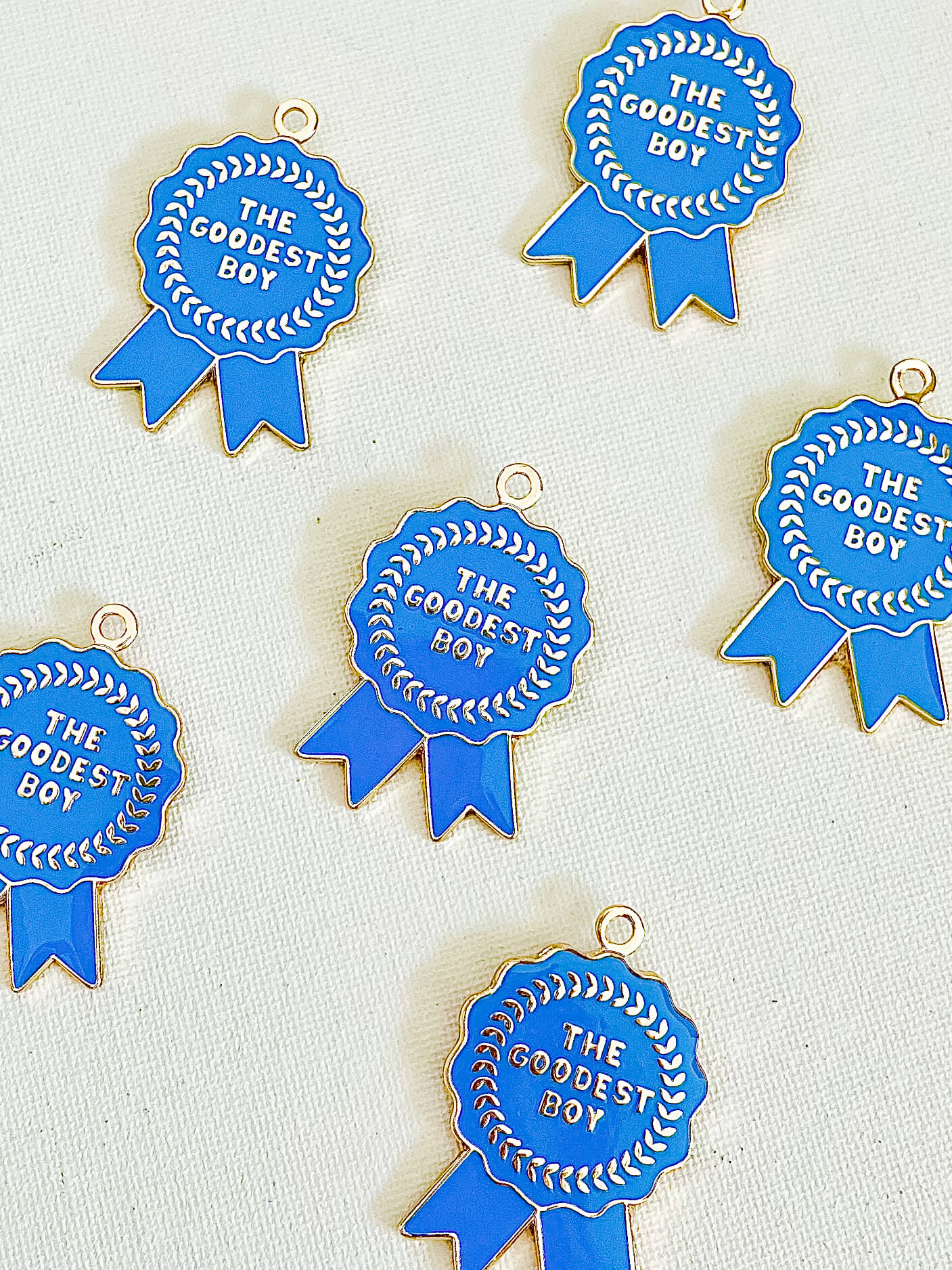 Goodest Boy Award Ribbon Pet ID Tag for dogs puppy cat collars