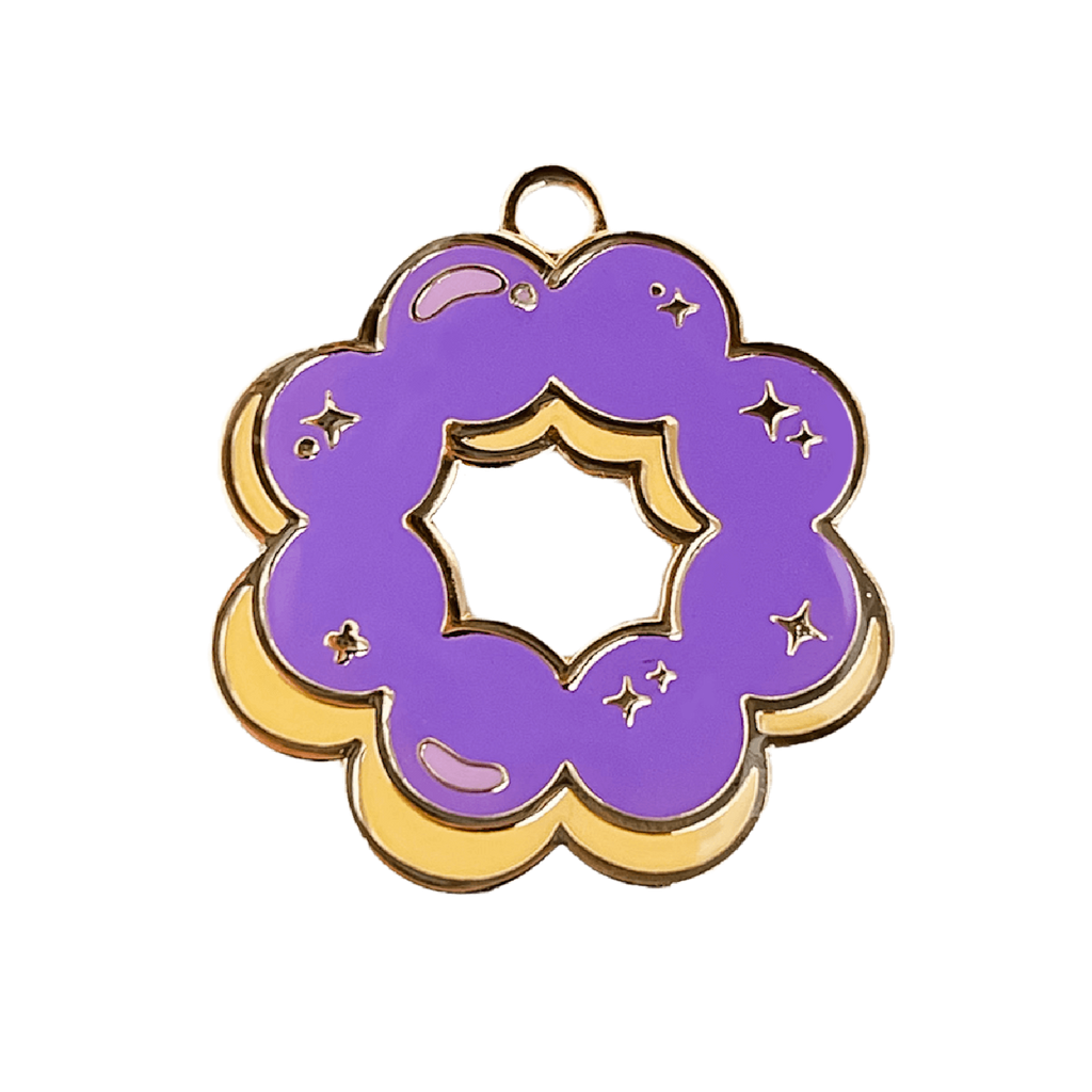 Mochi Donut dog tag pet tag in purple yam Ube color 