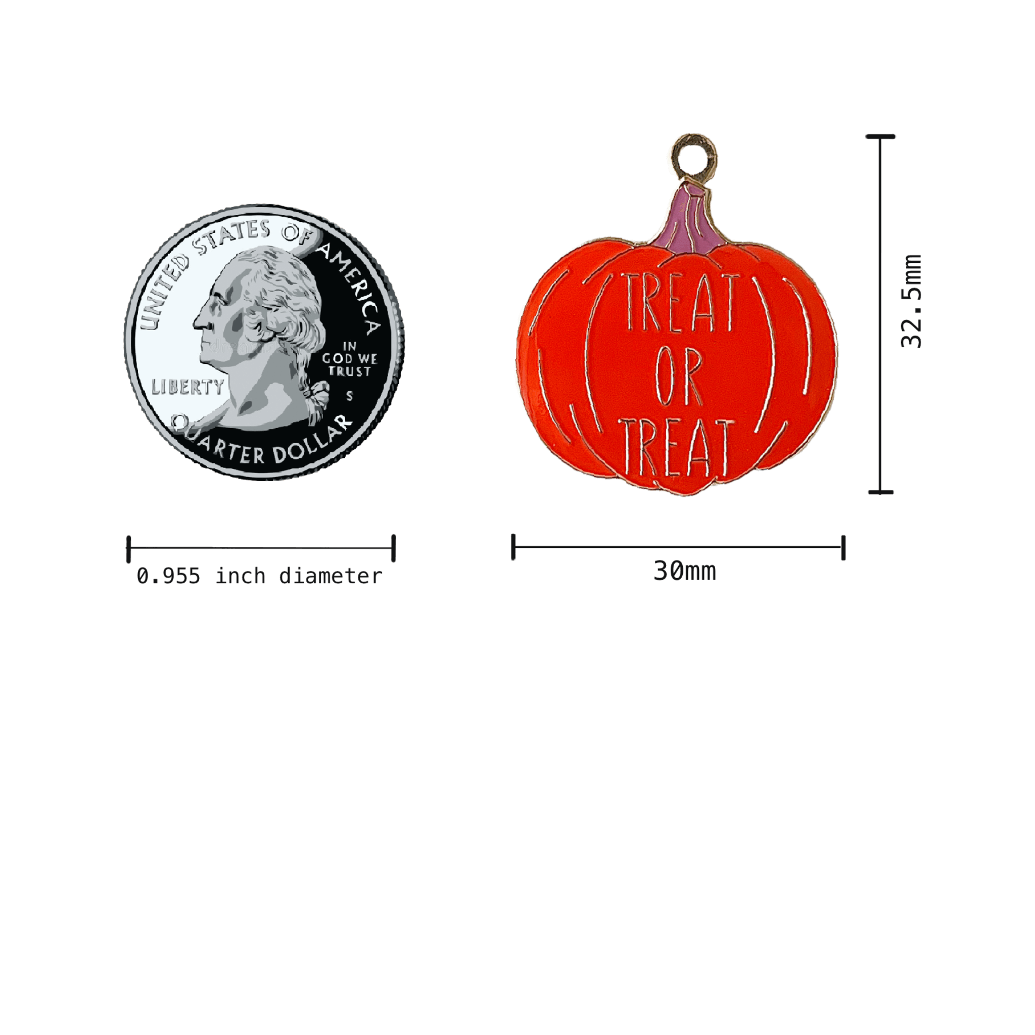cute halloween pumpkin dog pet ID tag measures approx 30x32.5mm