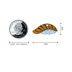 KAWAII SUSHI BABY NIGIRI ENAMEL PET TAG MEASUREMENTS