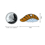Load image into Gallery viewer, KAWAII SUSHI BIG NIGIRI ENAMEL PET TAG MEASUREMENTS
