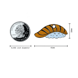KAWAII SUSHI BIG NIGIRI ENAMEL PET TAG MEASUREMENTS